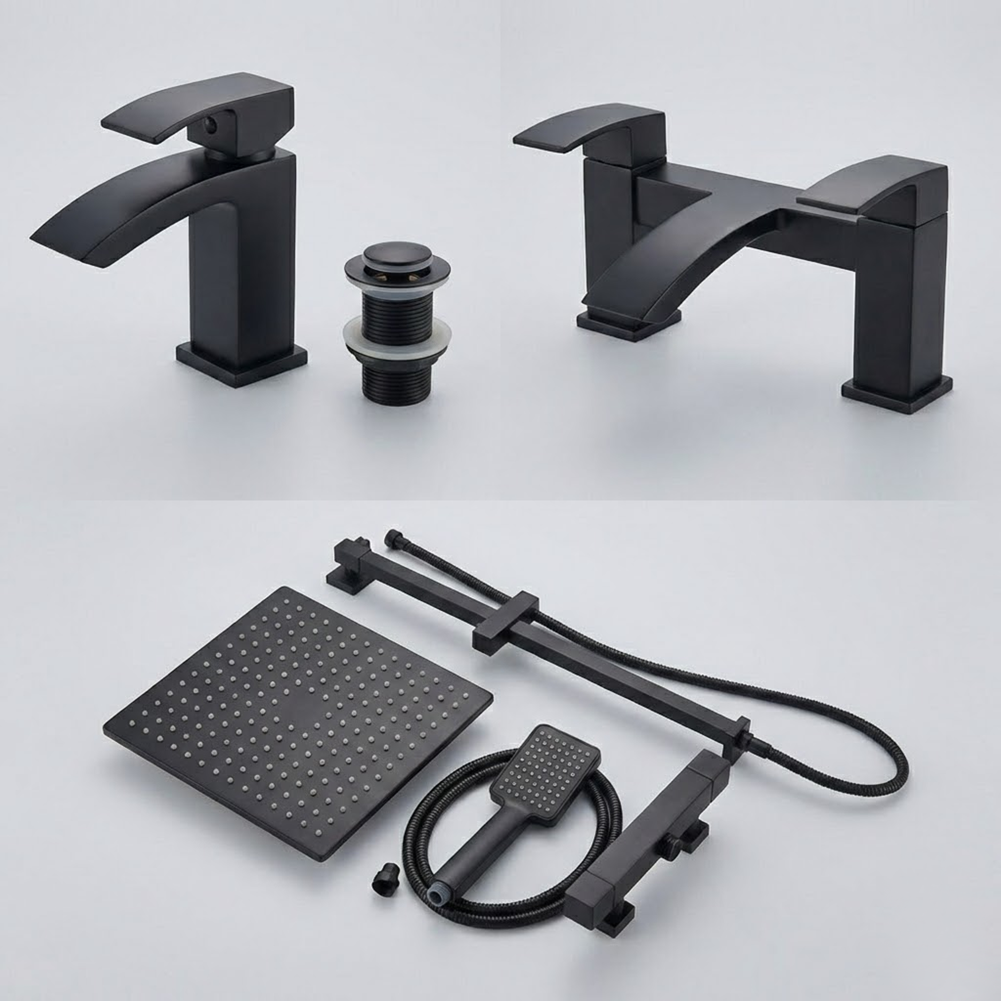 ARKO Vista Bath Filler & Mixer Shower Set – Black
