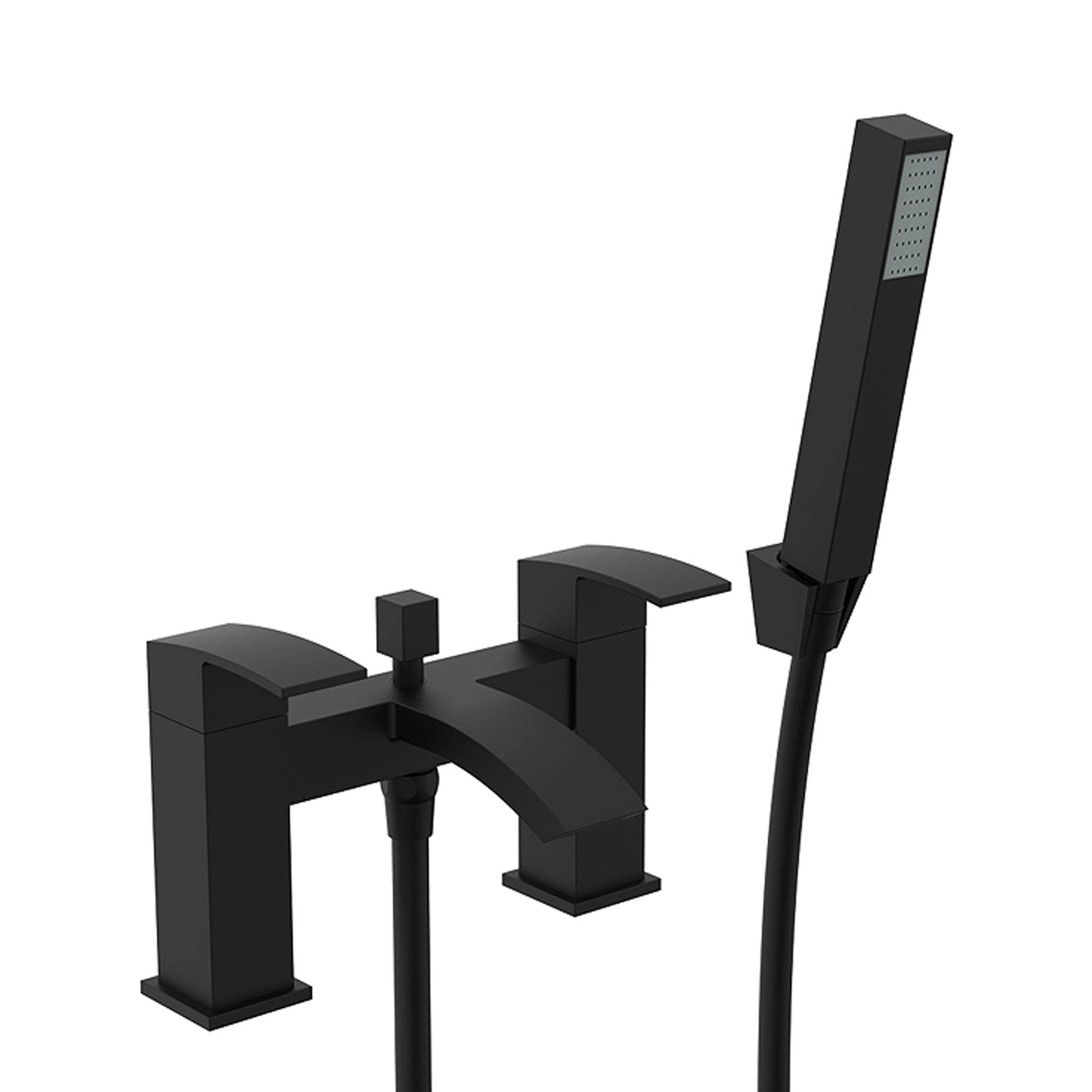 Vista Modern Black Bath Shower Mixer with Shower Kit – Matte Black