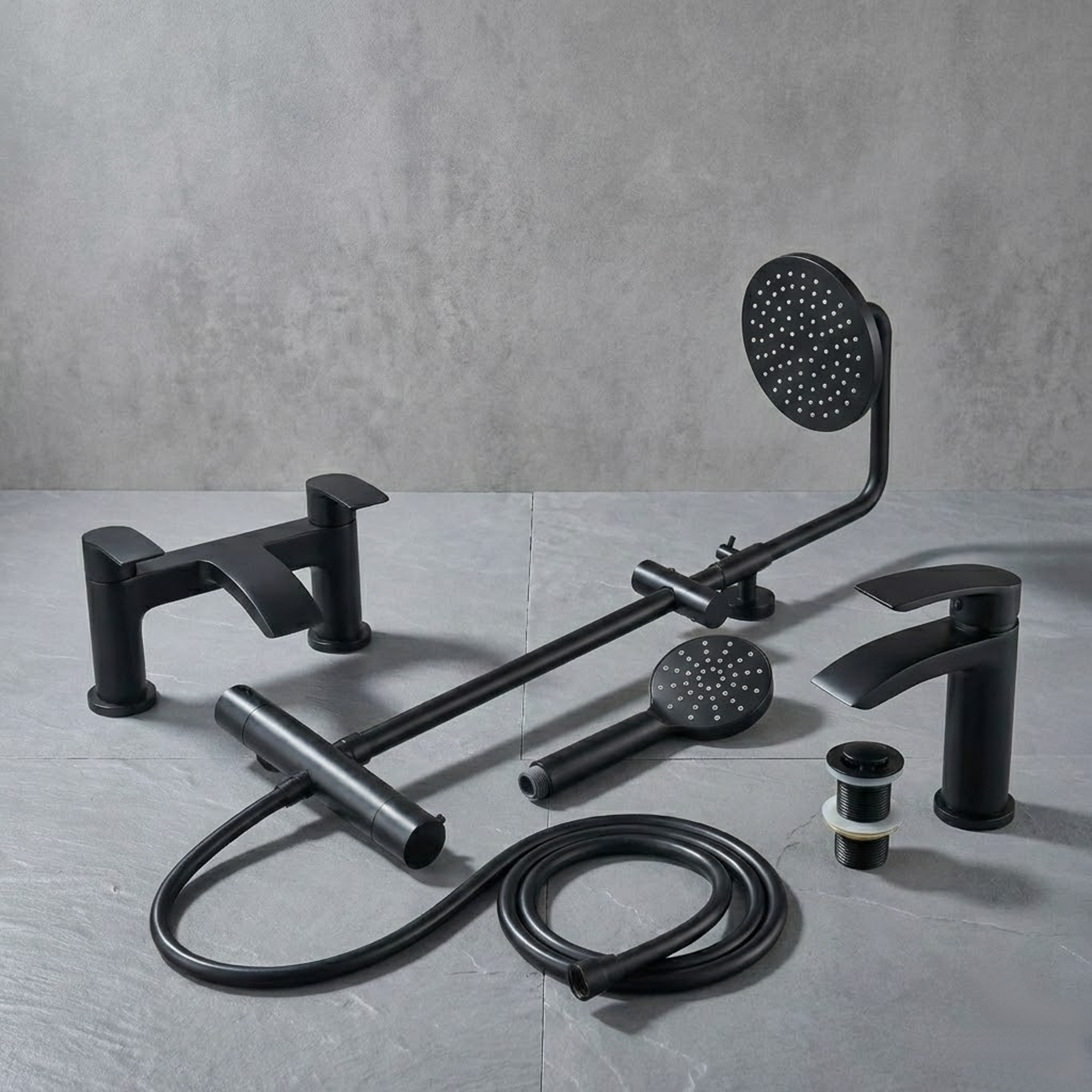 ARKO Capri Bath Filler & Mixer Shower Set - Black