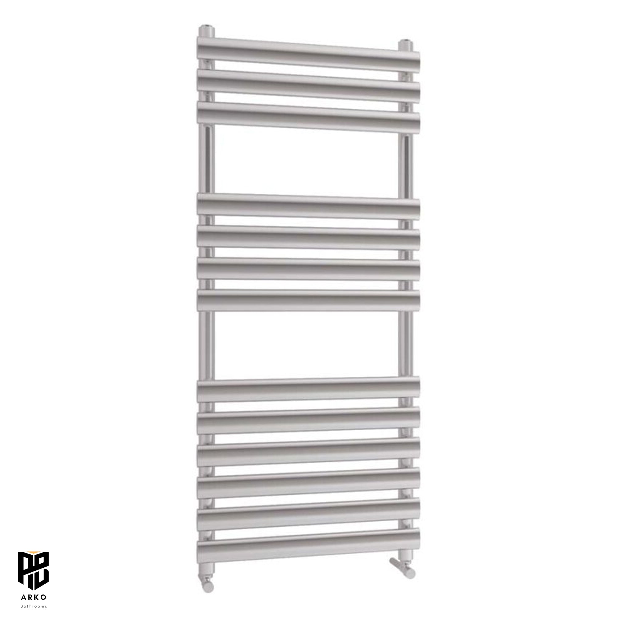 Arko Heated Towel Rail – 500 x 1200mm – Straight Bars – Chrome