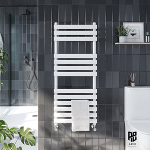 Arko Heated Towel Rail – White – 500 x 1200mm – Straight Bars