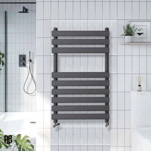 Arko Heated Towel Rail – 500 x 800mm – Straight Bars – Black