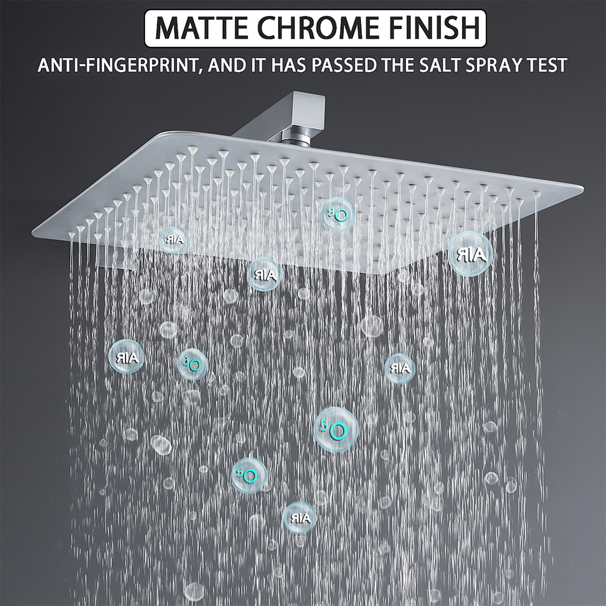 Square Concealed Triple Thermostatic Shower Pack with Head + Handset - Chrome