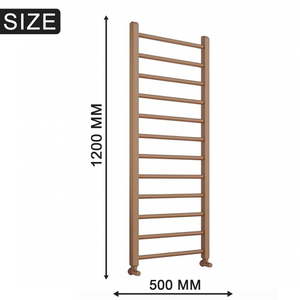 Arko Heated Towel Rail –Bronze– 500 x 1200mm – Straight Bars