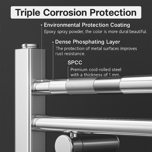 ARKO Chrome Heated Towel Rail 500x1200mm – Wall Mounted Ladder Radiator