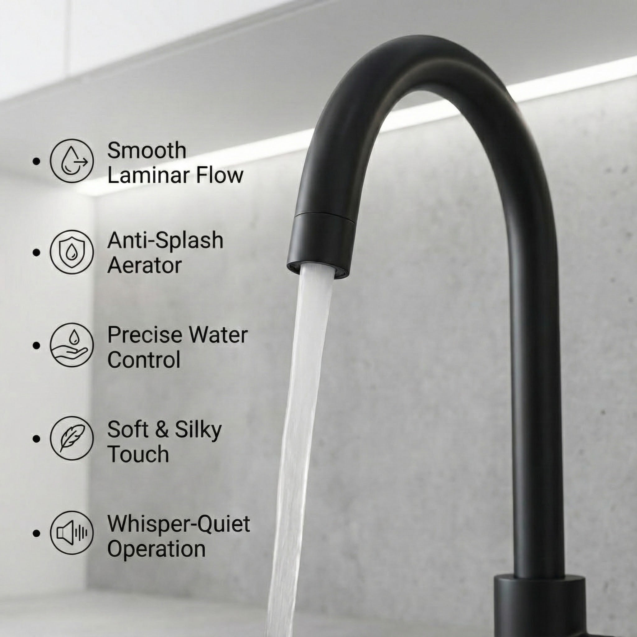 Arko Manhattan Single Lever Kitchen Sink Mixer Tap Swivel Spout - Black