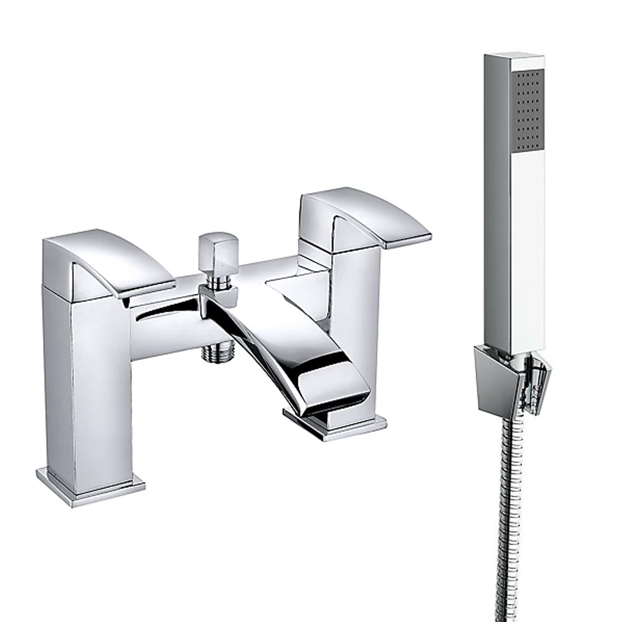 Vista Modern Bath Shower Mixer Tap with Shower Kit – Chrome