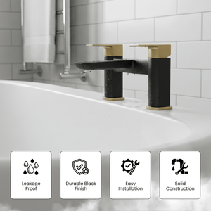 ARKO bath mixer tap, Thermostatic Bath Mixer Tap - BLACK & BRASS