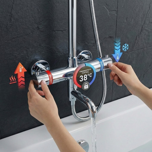 Arko Modern Round Thermostatic Shower with Filler – Chrome