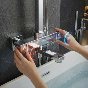 Arko Modern Square Thermostatic Shower  with Filler – Chrome