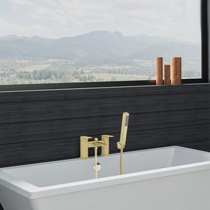 Waterfall Bath Shower Mixer with Shower Kit – Brushed Brass