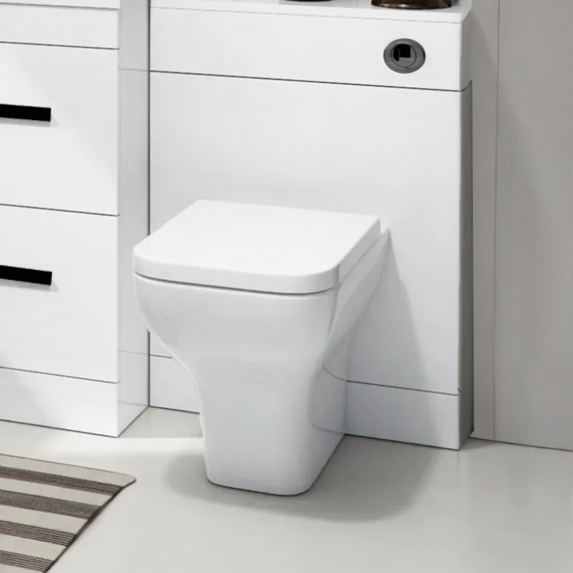 Arko 600mm Vanity Unit Bathroom Furniture Set with Basin, Concealed Toilet Pan & Soft-Close Seat – White