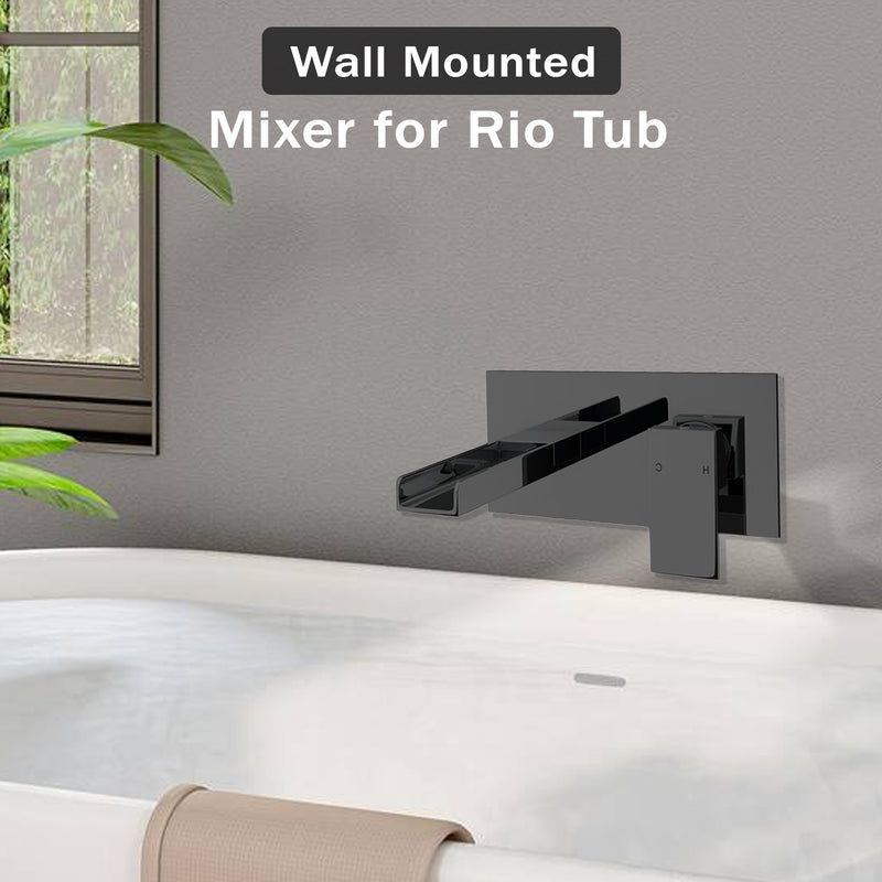 Wall Mounted Waterfall Bath Filler – Matte Black