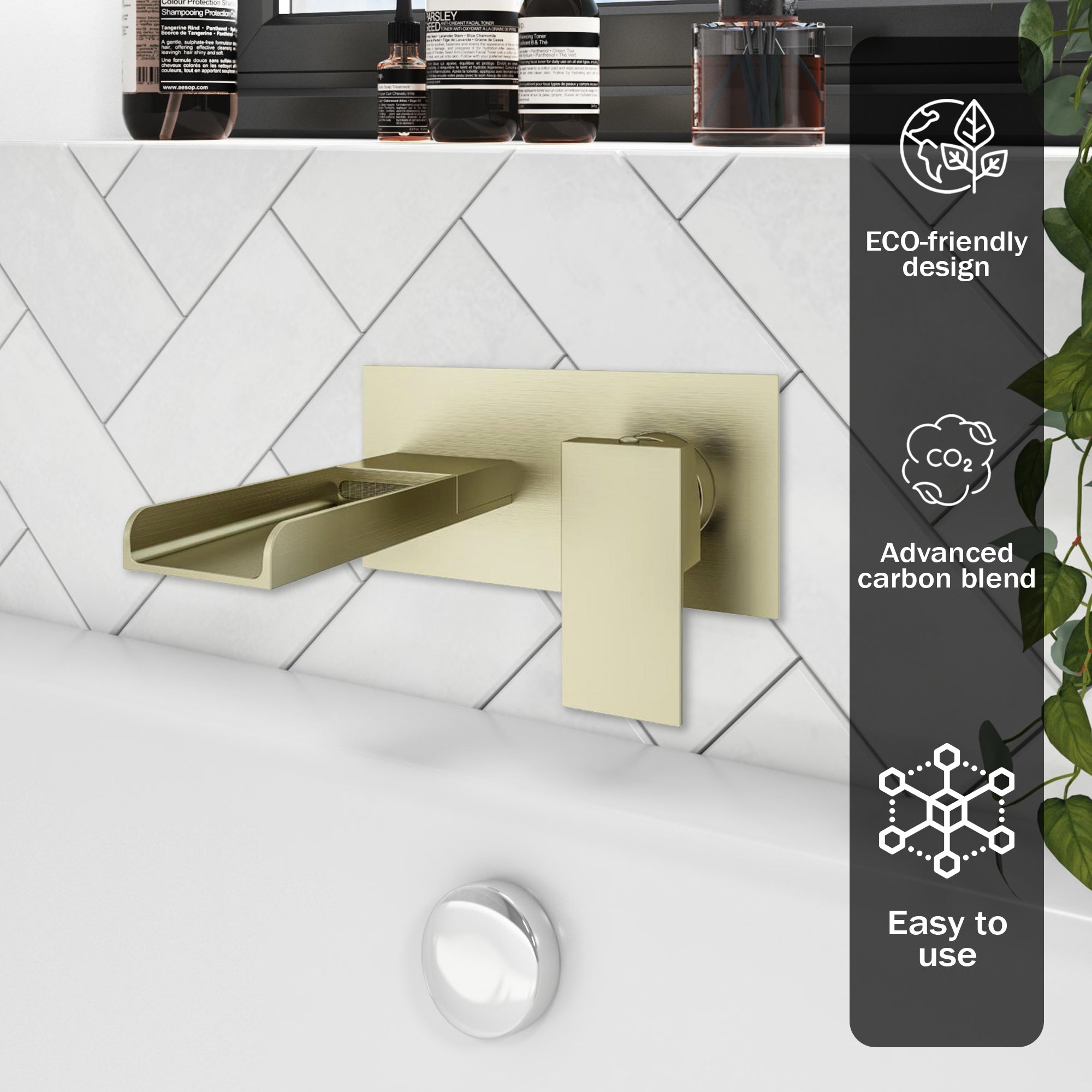 Wall Mounted Bath Filler – Brass