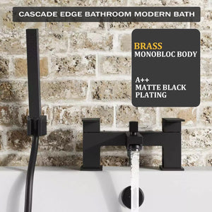 Verda Modern Bath Shower Mixer with Shower Kit – Black