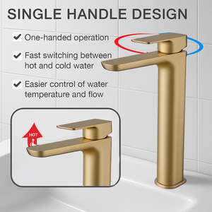 Capri Tall Basin Mixer Tap – Brushed Brass Finish