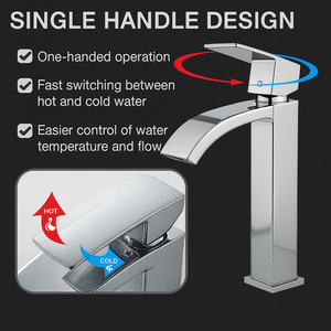 Vista Tall Basin Mixer Tap High Rise – Chrome Finish