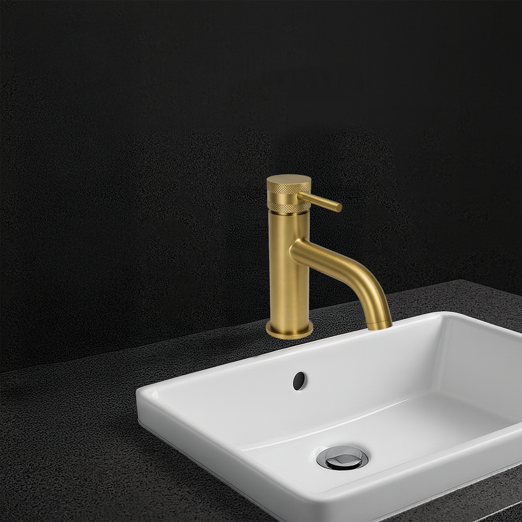 Round Mono Basin Mixer Tap – Brushed Brass Finish