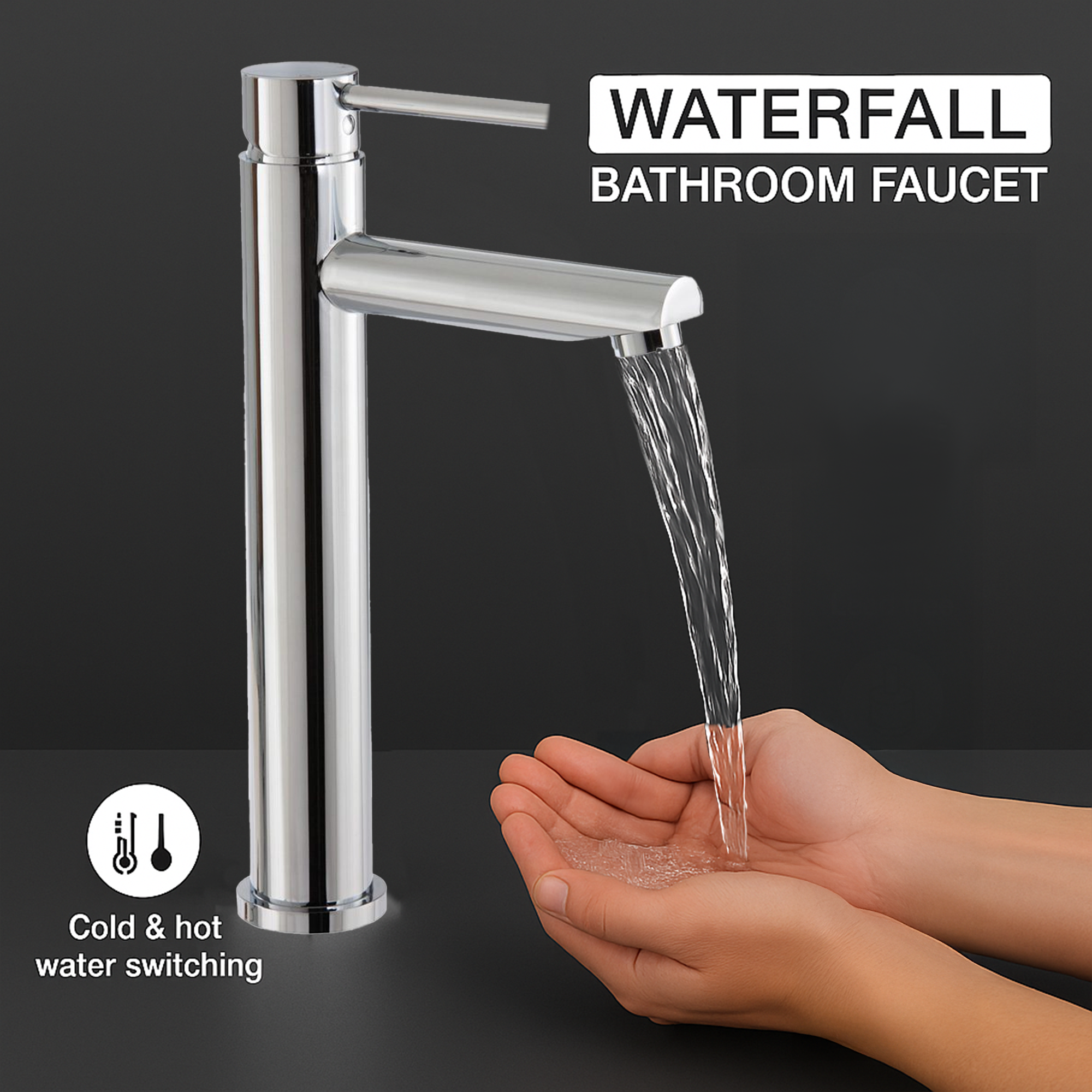 Premium Tall Chrome Basin Mixer Tap – Sleek Round Design