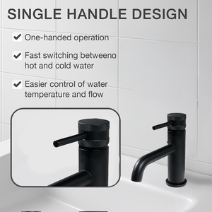 Round Mono Basin Mixer Tap – Matte Black Finish