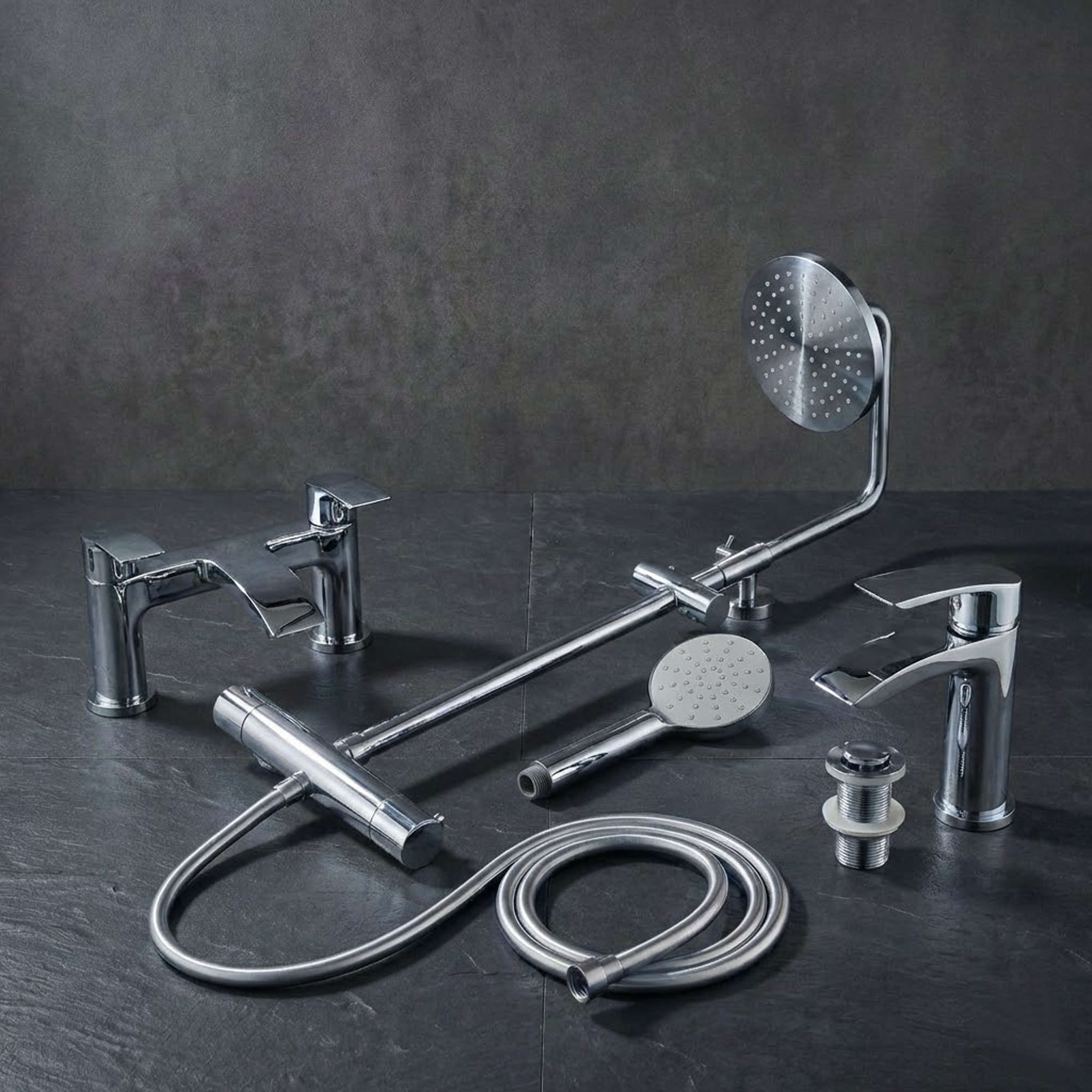 ARKO Capri Bath Filler & Mixer Shower Set - Chrome
