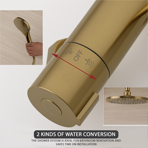Modern Round Thermostatic Shower – Brass