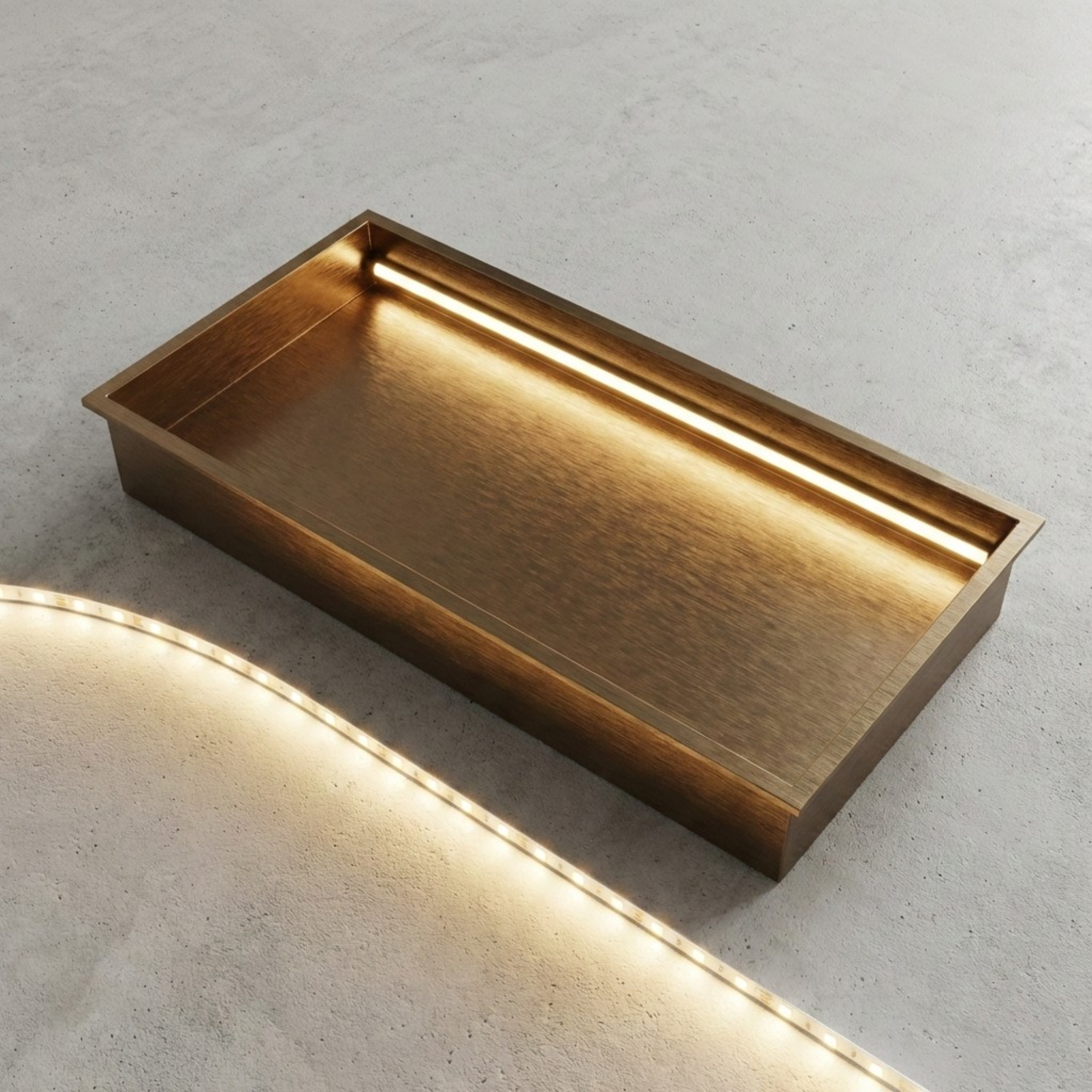 ARKO Shower Niche with LED Light Wall Insert, Bathroom Shower Storage Shelf, Bronze