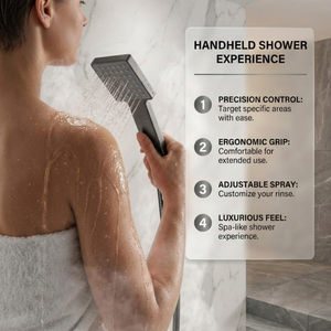 Arko Modern Square Thermostatic Shower – Gunmetal