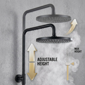 ARKO Bathroom Round Thermostatic Mixer Shower with Riser Rail, Shower Waste & Twin head - Chrome