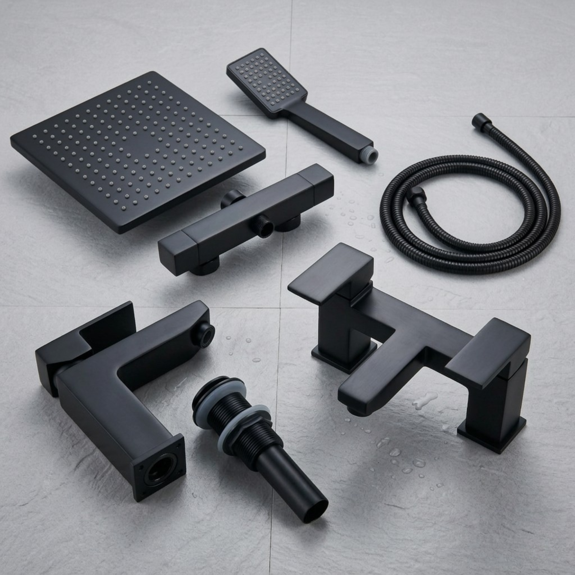 ARKO Verda Bath Filler & Mixer Shower Set – Black