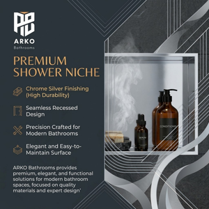 ARKO Stainless Steel Shower Without led Niche Wall Insert, Bathroom Shower Storage Shelf, Bronze