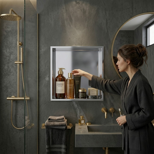 ARKO Stainless Steel Shower Without led Niche Wall Insert, Bathroom Shower Storage Shelf, Bronze