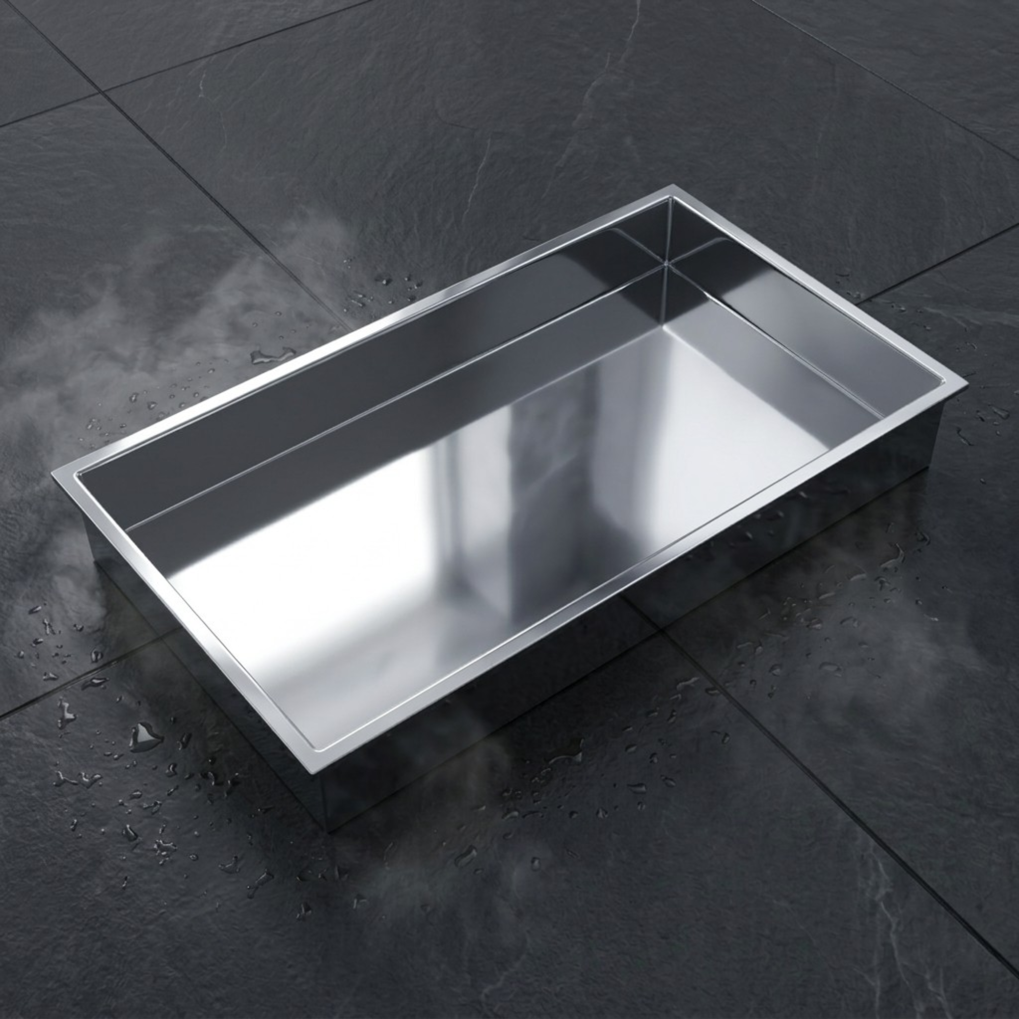 ARKO Stainless Steel Shower Without Led Niche Wall Insert, Bathroom Shower Storage Shelf, Chrome