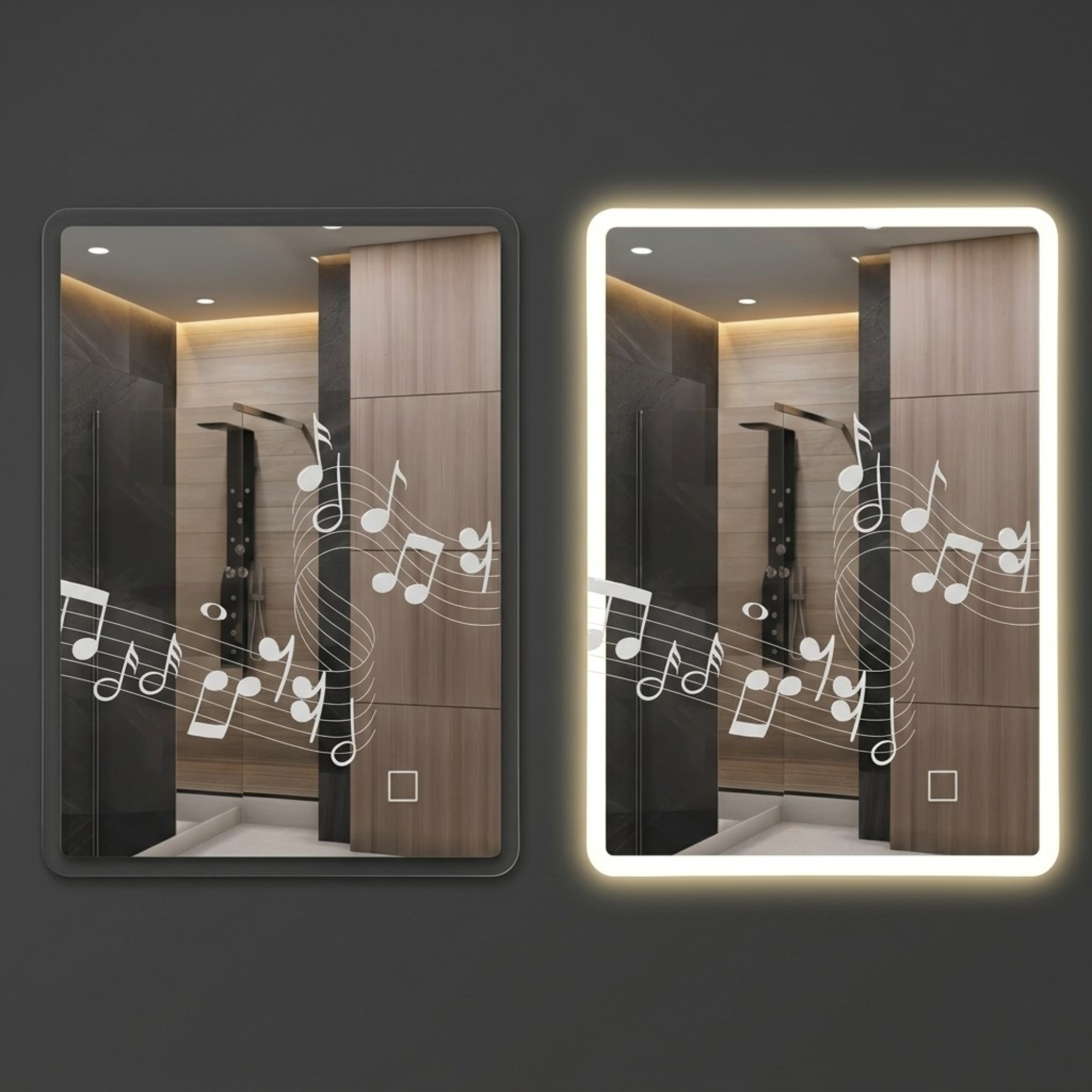 Arko 500x700mm LED Bathroom Mirror with Bluetooth Wall Mounted – Illuminated Vanity Mirror