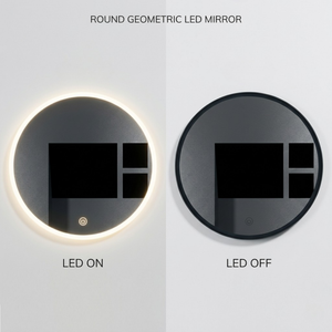 Arko Bathroom Mirror with LED Lights 600x600mm - Wall Mounted Vanity Large Round Mirror - Illuminated LED mirror