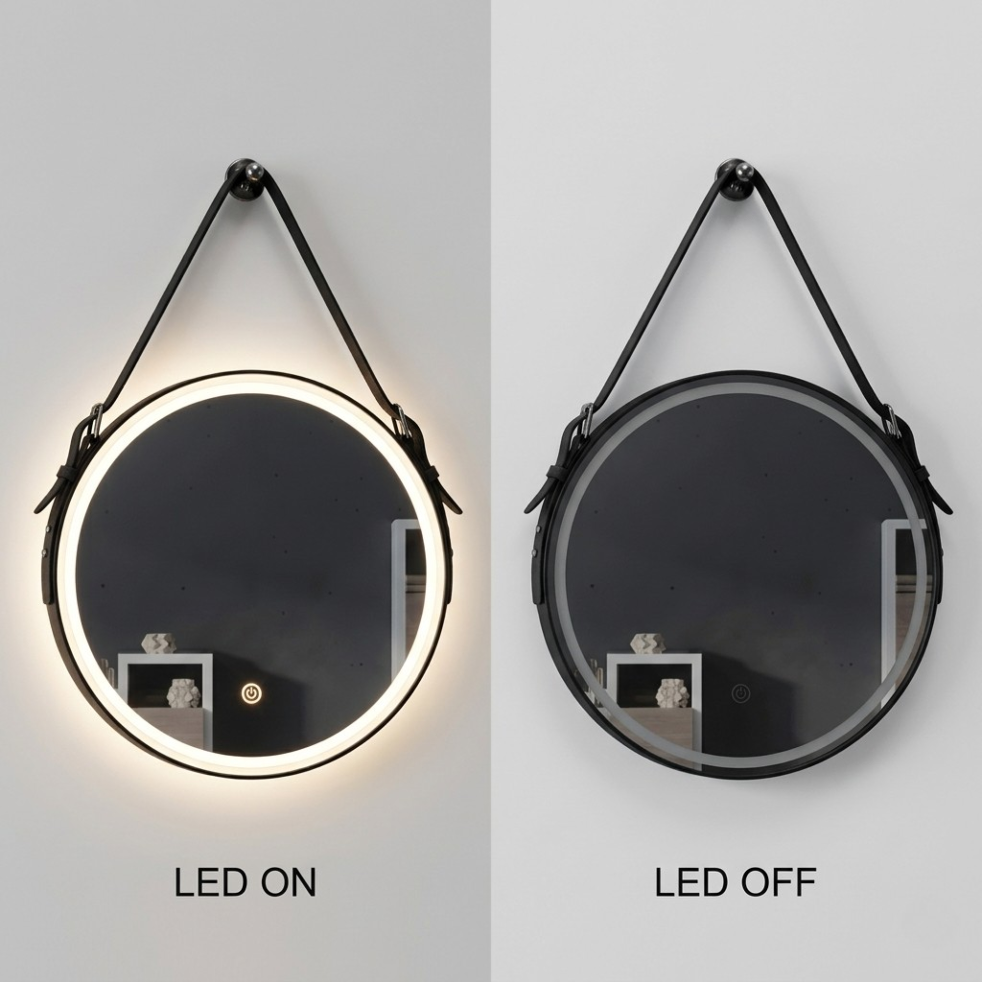 Arko 600x600mm Round LED Bathroom Mirror – Wall Mounted Illuminated Vanity Mirror