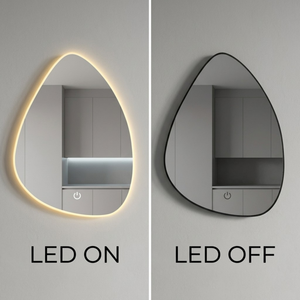 Arko Bathroom Teardrop LED Mirror with Lights 500x700mm - Wall Mounted Vanity Mirror -Bathroom mirror Illuminated LED mirror