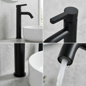 Arlo Round Tall Basin Mixer Tap Black
