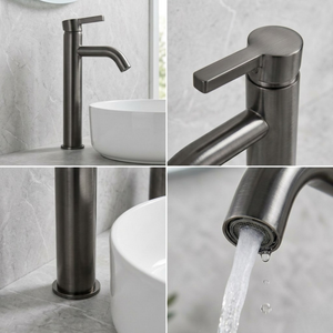 Arlo Round Tall Basin Mixer Tap Gunmetal