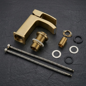 Vista Brass Square Basin Mixer Tap Brass