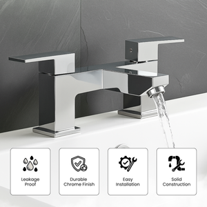Arko Verda Bath and Basin Mixer Tap with Bath Waste Set - Chrome
