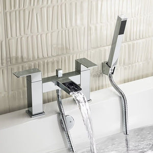 Waterfall Bath Shower Mixer Tap with Shower Kit – Chrome