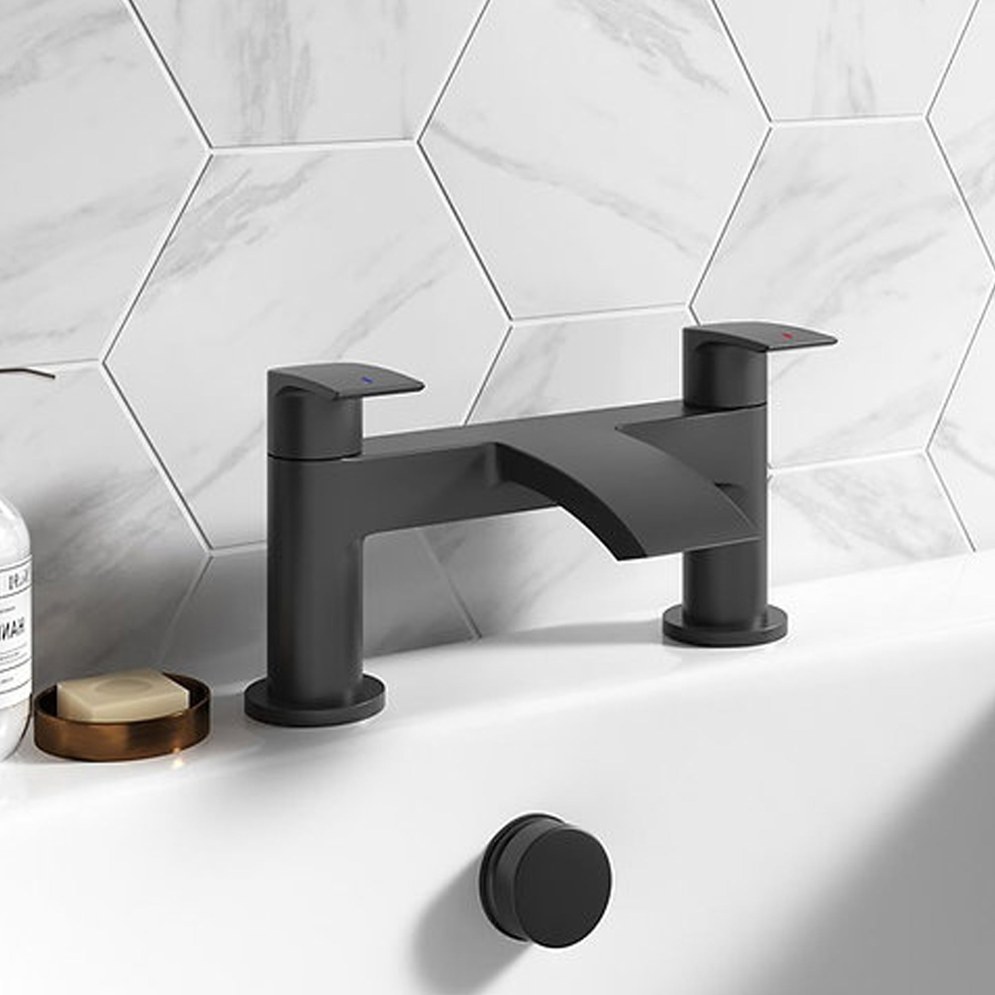 Capri Black Bath Filler Tap