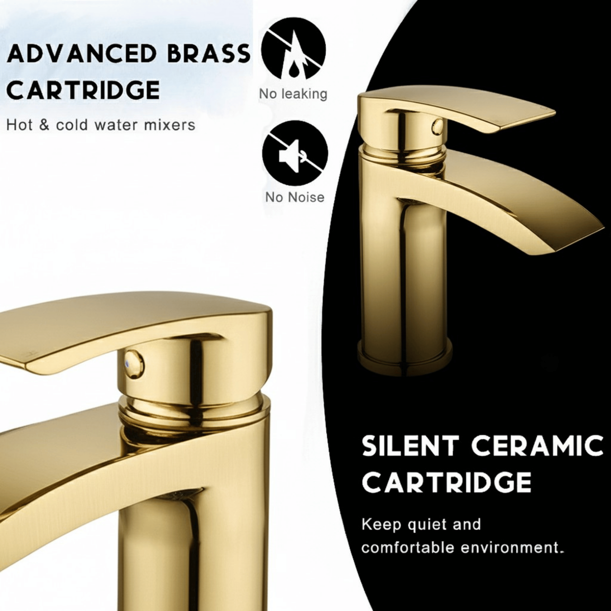 Arko Bathroom Capri Mixer Shower & Basin Mixer Tap Sets with Bath Shower Waste – Brass