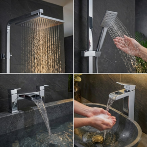 ARKO Waterfall Bath Filler & Mixer Shower Set – Chrome