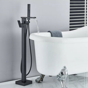 Floor Mounted Freestanding Bath Shower Mixer – Matte Black
