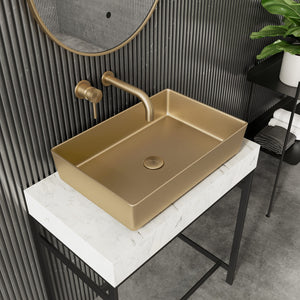Countertop Basin, 526x346x120mm, Stainless Steel – Brass