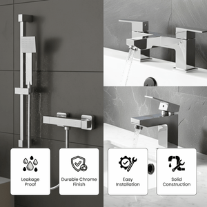 ARKO Verda Bath Filler & Hand Shower Set – Chrome