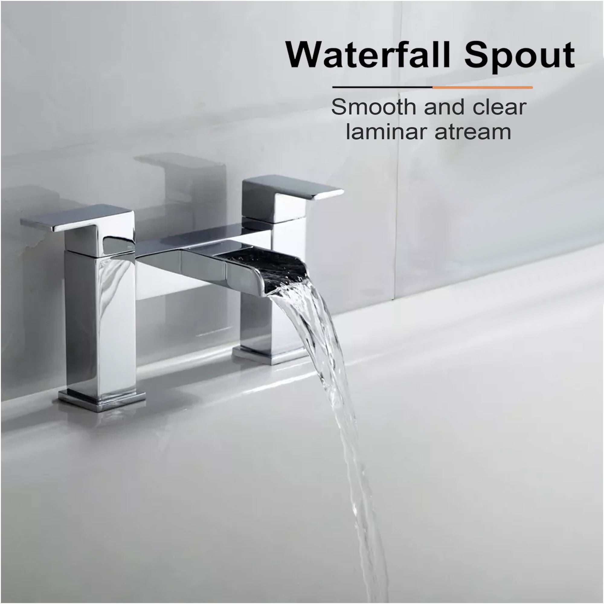 Waterfall Modern Bath Filler Taps – Chrome