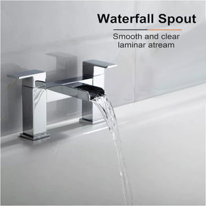 Waterfall Modern Bath Filler Taps – Chrome